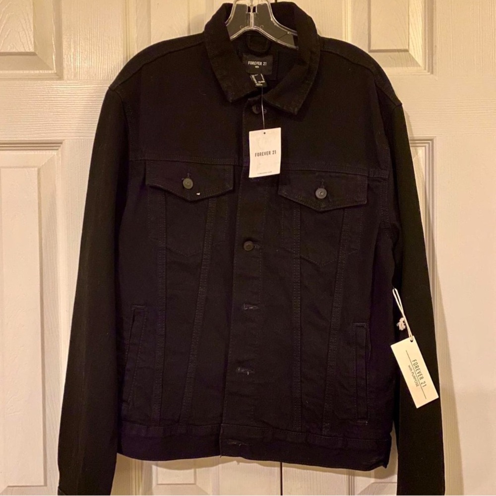 Men’s Forever 21 Black Denim Trucker Jacket